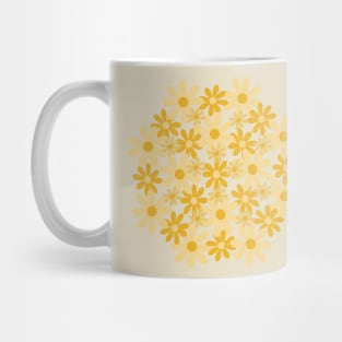 Golden Flower Circle (white background) Mug